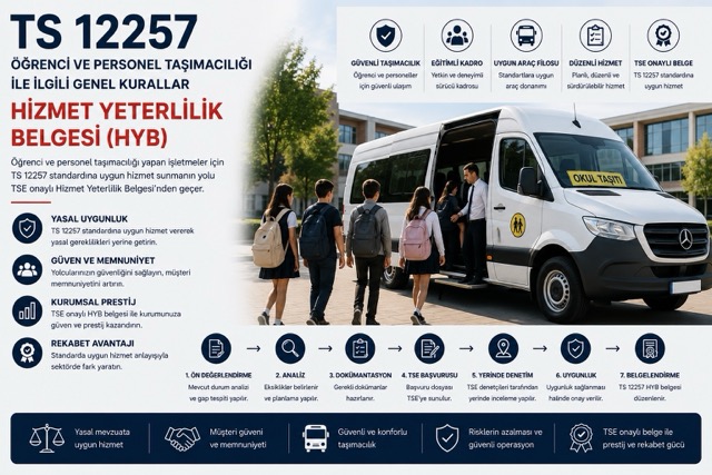 TS 12257 öğrenci ve personel taşımacılığı Hizmet Yeterlilik Belgesi danışmanlığı